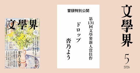 【第131回文學界新人賞佳作】ドロップ